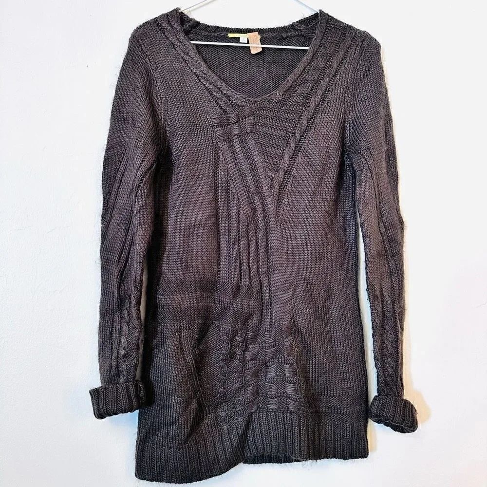 Gianni Bini Womens Pullover Sweater Knit Long Sleeve Dark Chocolate Brown Small
